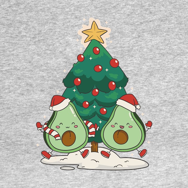 Avocado Christmas P R t shirt by LindenDesigns